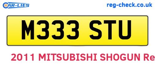 M333STU are the vehicle registration plates.