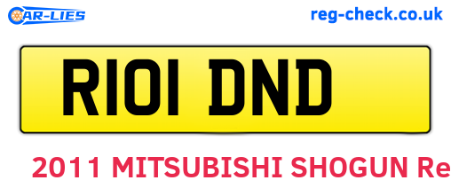 R101DND are the vehicle registration plates.