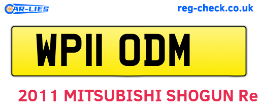 WP11ODM are the vehicle registration plates.