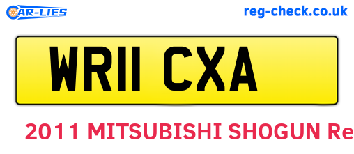 WR11CXA are the vehicle registration plates.