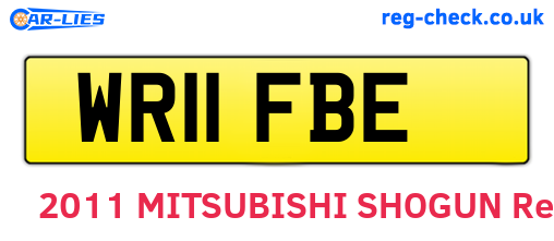 WR11FBE are the vehicle registration plates.