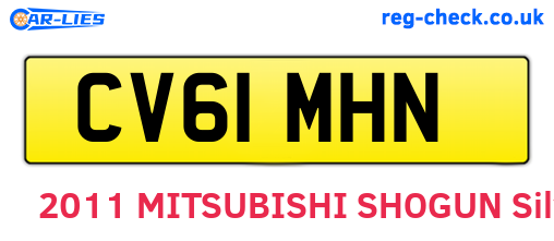 CV61MHN are the vehicle registration plates.