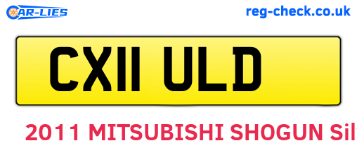 CX11ULD are the vehicle registration plates.