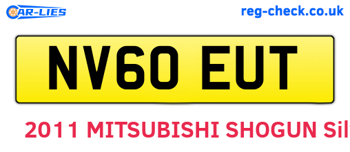 NV60EUT are the vehicle registration plates.