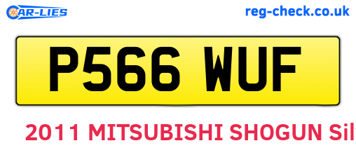 P566WUF are the vehicle registration plates.