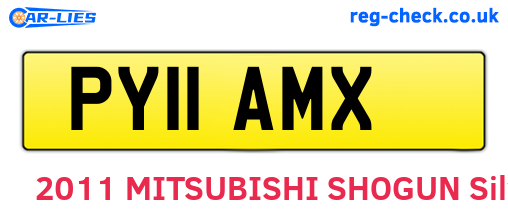 PY11AMX are the vehicle registration plates.