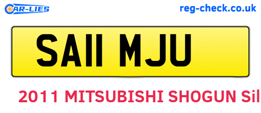 SA11MJU are the vehicle registration plates.