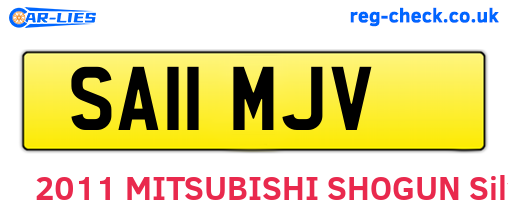 SA11MJV are the vehicle registration plates.