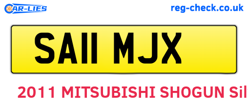 SA11MJX are the vehicle registration plates.