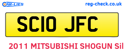 SC10JFC are the vehicle registration plates.