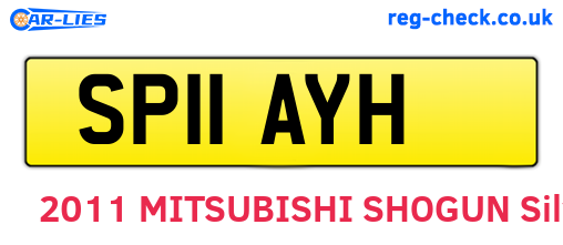 SP11AYH are the vehicle registration plates.