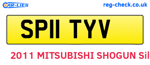 SP11TYV are the vehicle registration plates.