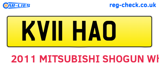 KV11HAO are the vehicle registration plates.