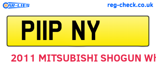 P11PNY are the vehicle registration plates.