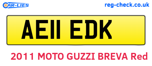 AE11EDK are the vehicle registration plates.