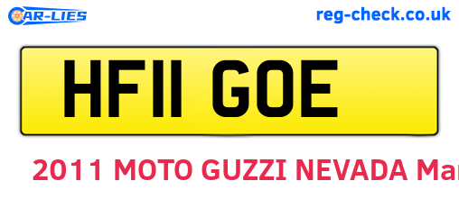HF11GOE are the vehicle registration plates.