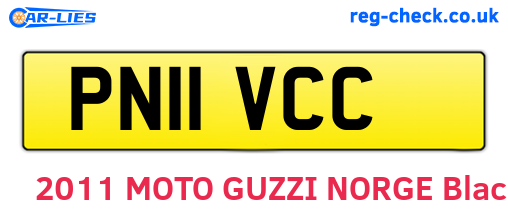 PN11VCC are the vehicle registration plates.