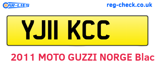 YJ11KCC are the vehicle registration plates.