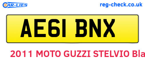 AE61BNX are the vehicle registration plates.