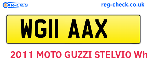 WG11AAX are the vehicle registration plates.