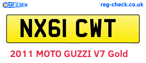 NX61CWT are the vehicle registration plates.
