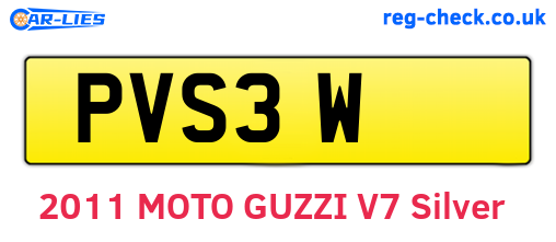 PVS3W are the vehicle registration plates.