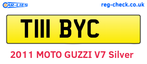 T111BYC are the vehicle registration plates.