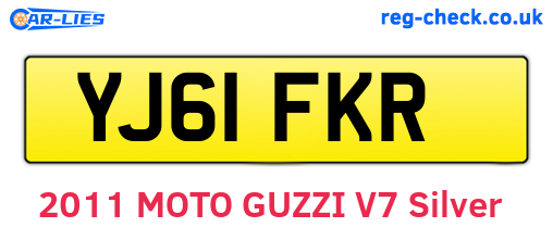 YJ61FKR are the vehicle registration plates.