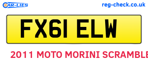FX61ELW are the vehicle registration plates.