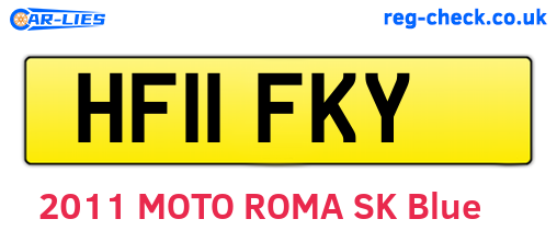 HF11FKY are the vehicle registration plates.