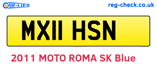 MX11HSN are the vehicle registration plates.