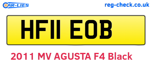 HF11EOB are the vehicle registration plates.