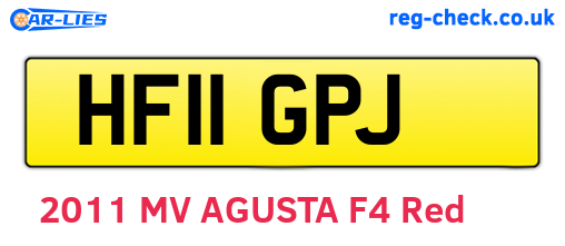 HF11GPJ are the vehicle registration plates.