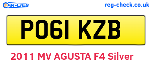 PO61KZB are the vehicle registration plates.