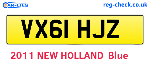 VX61HJZ are the vehicle registration plates.