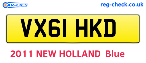 VX61HKD are the vehicle registration plates.