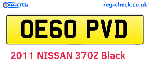 OE60PVD are the vehicle registration plates.