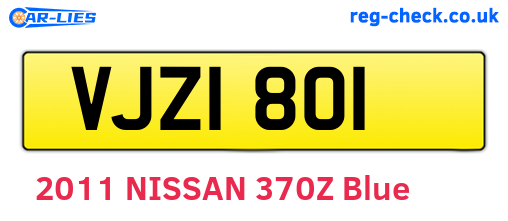 VJZ1801 are the vehicle registration plates.