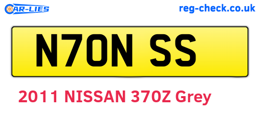 N70NSS are the vehicle registration plates.
