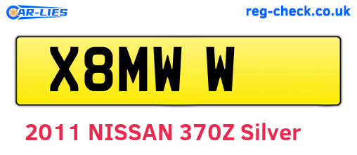 X8MWW are the vehicle registration plates.