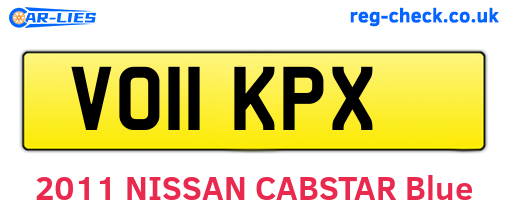 VO11KPX are the vehicle registration plates.