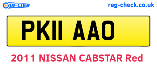 PK11AAO are the vehicle registration plates.