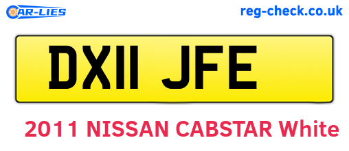 DX11JFE are the vehicle registration plates.