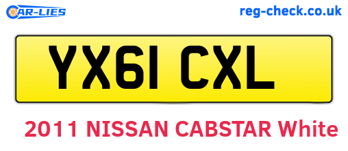 YX61CXL are the vehicle registration plates.