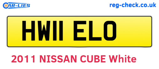 HW11ELO are the vehicle registration plates.