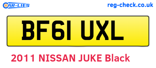 BF61UXL are the vehicle registration plates.