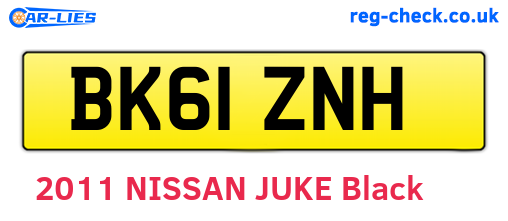 BK61ZNH are the vehicle registration plates.
