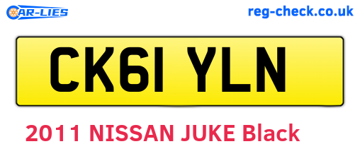 CK61YLN are the vehicle registration plates.