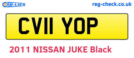 CV11YOP are the vehicle registration plates.