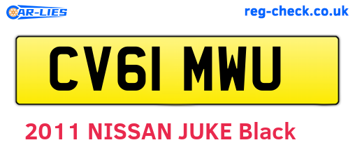 CV61MWU are the vehicle registration plates.
